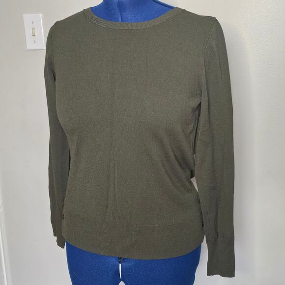 Ann Taylor Olive Green Merino Wool Knit sweater Size M - Picture 1 of 8